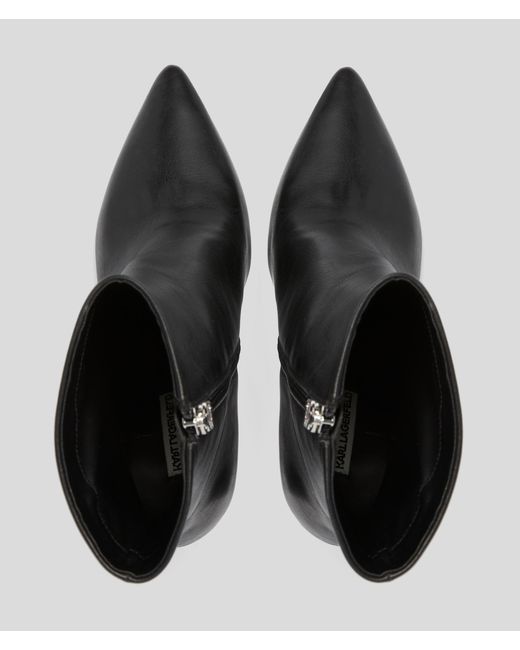 Karl Lagerfeld Black Ice Wedge Ankle Zip Boots