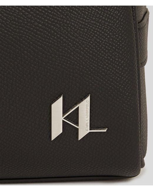 Karl Lagerfeld Black K/Monogram Leather Wash Bag for men