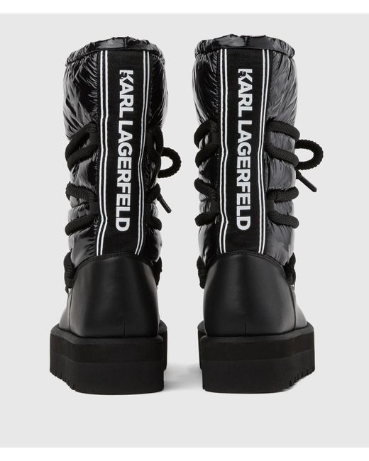 Karl Lagerfeld Black Skylar High-Leg Padded Boots