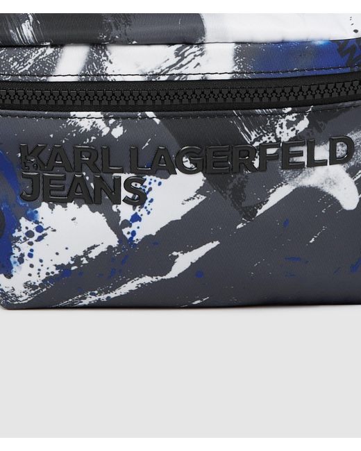 KL Jeans Blue Graffiti Print Belt Bag, Multicoloured for men
