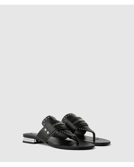 KL Jeans White Roxy Stud Trim Sandals