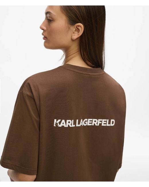 Karl Lagerfeld Brown Logo Athleisure T-Shirt
