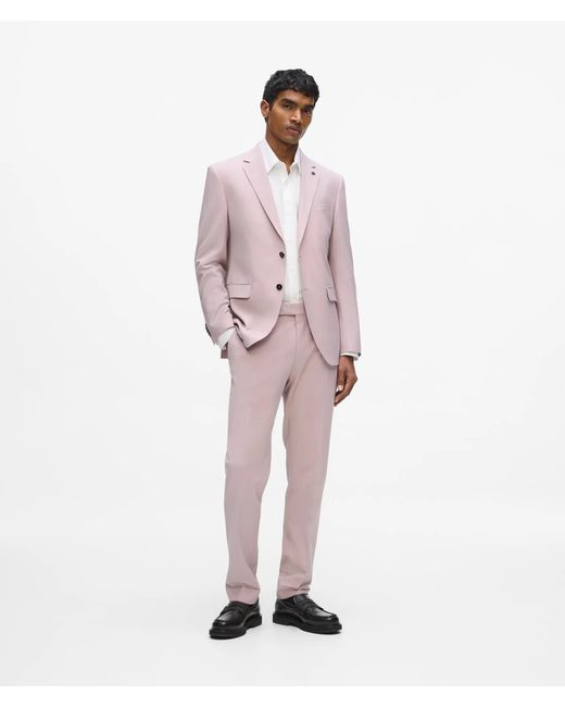 Karl Lagerfeld Pink Single-Breasted Slim-Fit Blazer for men