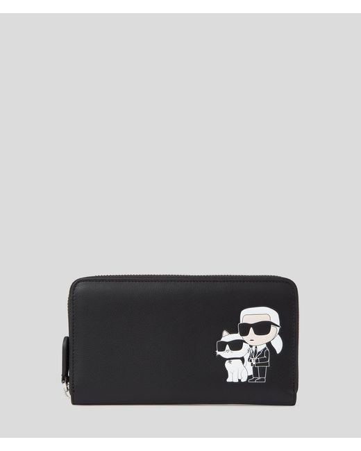 Karl Lagerfeld Black K/ikonik Leather Continental Wallet