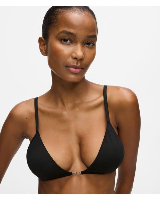 Karl Lagerfeld Black Signature Triangle Bralette