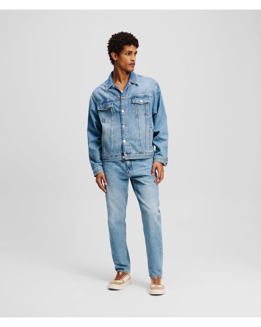 Karl Lagerfeld Blue Logo Tapered Jeans for men