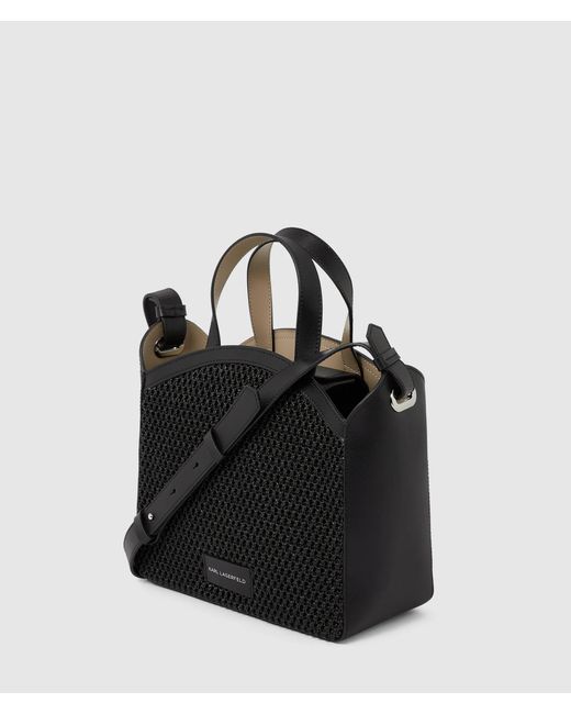 Karl Lagerfeld Black K/Circle Small Mesh Tote Bag