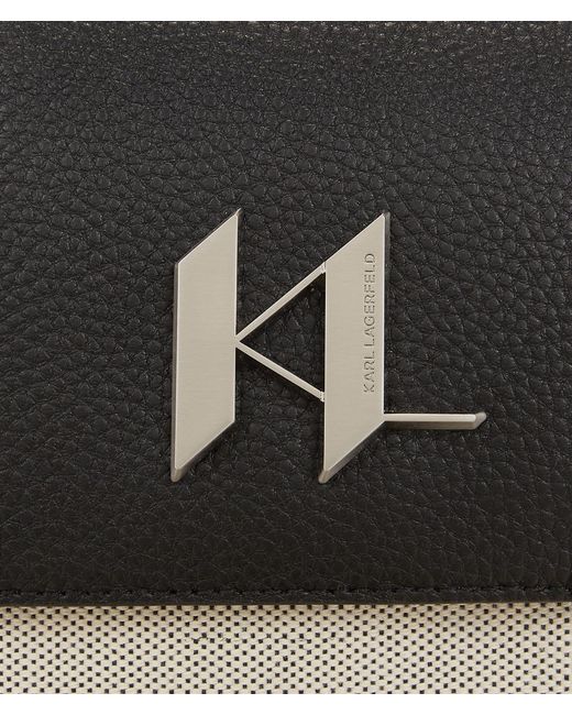 Karl Lagerfeld Black K/plak Canvas Crossbody Bag for men