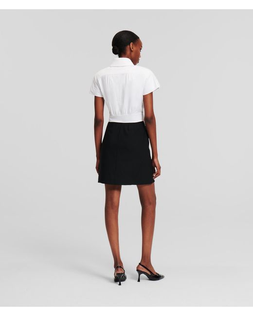 Karl Lagerfeld White Karl Essentials Tailored Mini Skirt