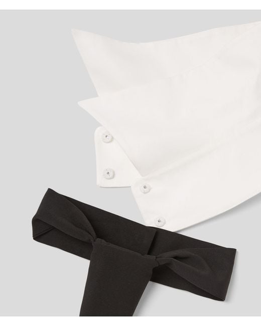 Karl Lagerfeld White Kragen Und Krawatte, Frau, Größe