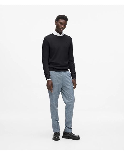 Karl Lagerfeld Black Crewneck Sweater for men