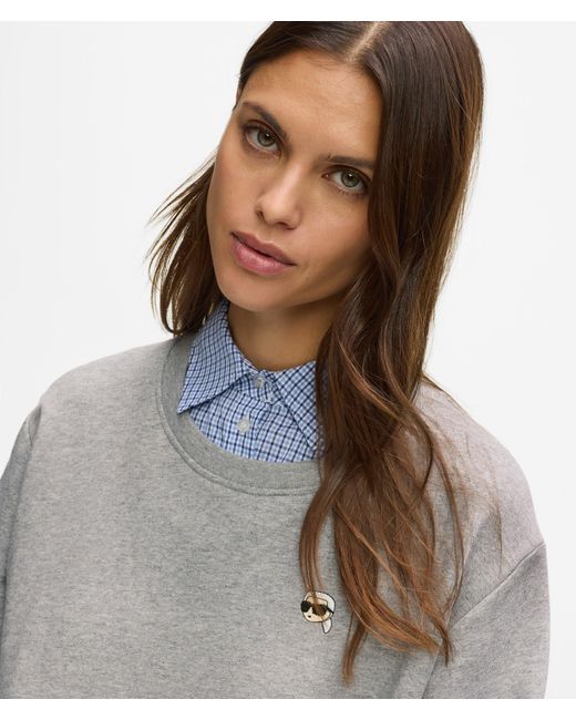 KARL LAGERFELD Women's Gray Ikon Layered Sweatshirt