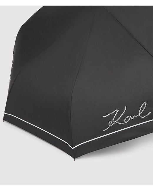 Karl Lagerfeld Black K/Signature Rope Small Umbrella