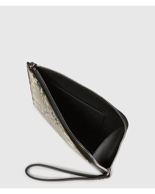 Karl Lagerfeld Gray K/Signature Python Travel Pouch