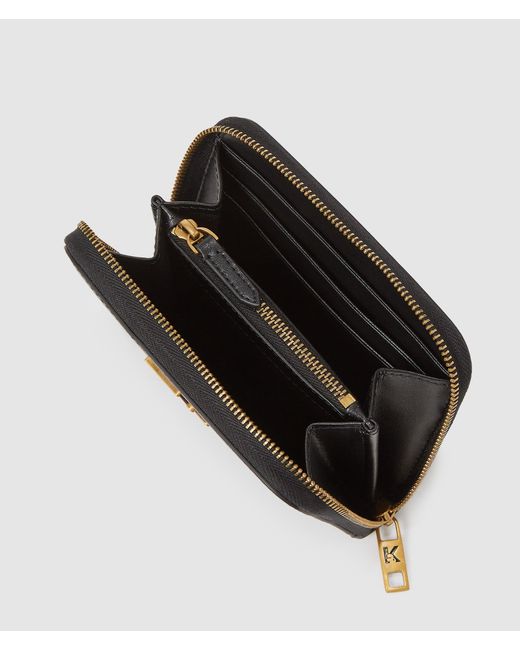 Karl Lagerfeld Black K/Autograph Medium Zip Wallet