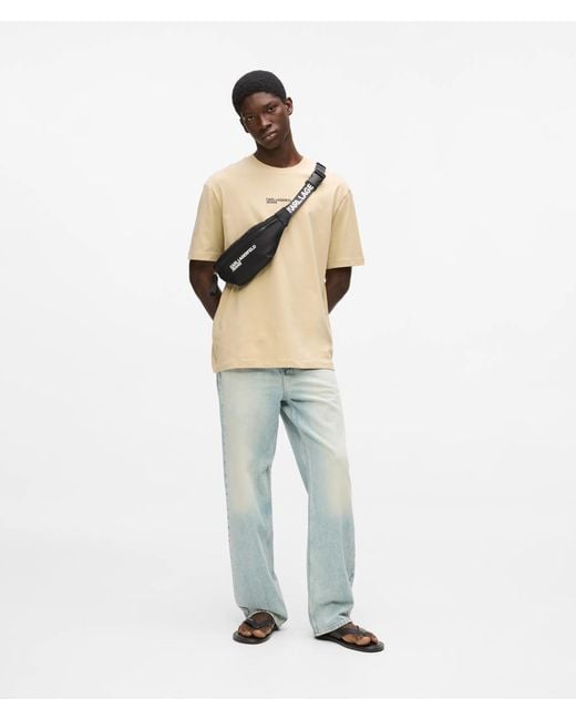 KL Jeans White Nylon Logo Belt Bag for men