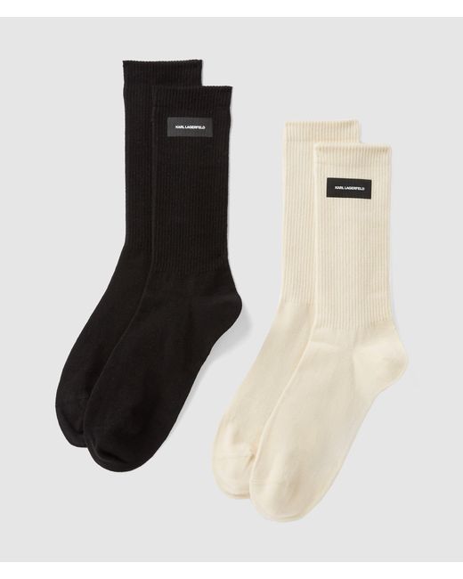 Karl Lagerfeld White Logo Socks – 2 Pack for men