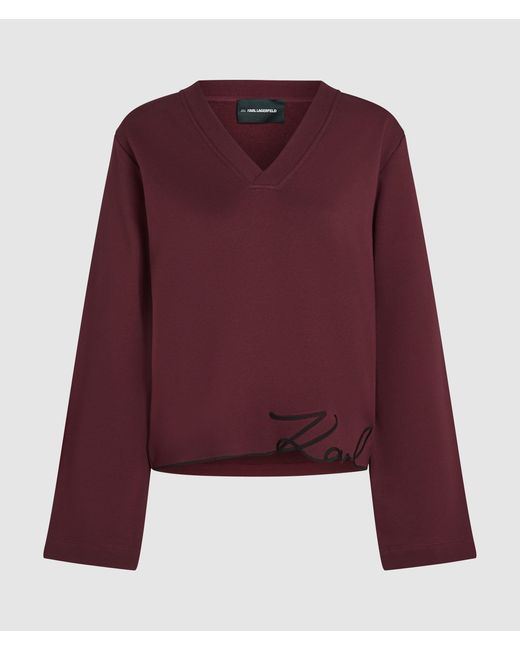 Karl Lagerfeld Red Sweatshirt Mit Signature Saum