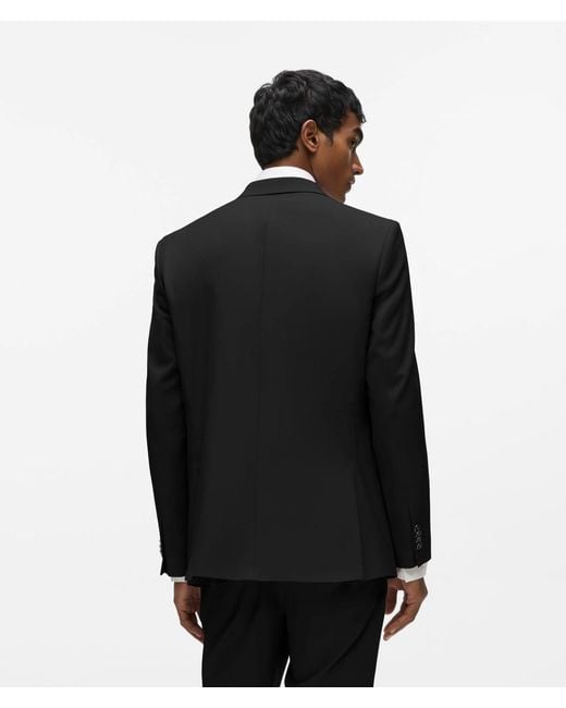 Karl Lagerfeld Black Single-Breasted Slim-Fit Blazer for men