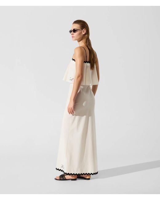 Karl Lagerfeld White Signature Scallop Beach Skirt