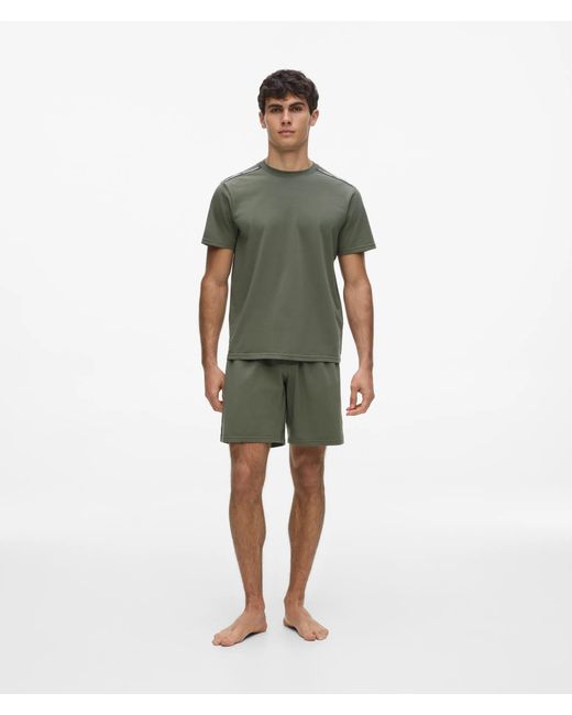 Karl Lagerfeld Green Logo Tape Pajama Set for men