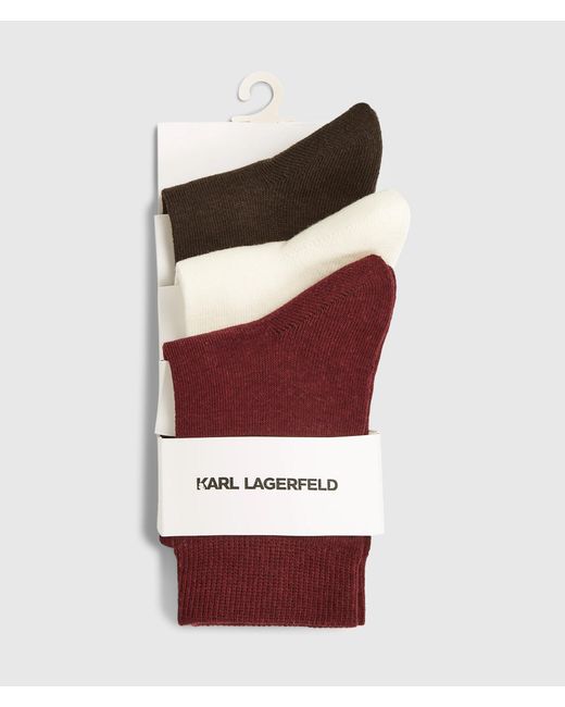 Karl Lagerfeld White Signature Socks – 3-Pack