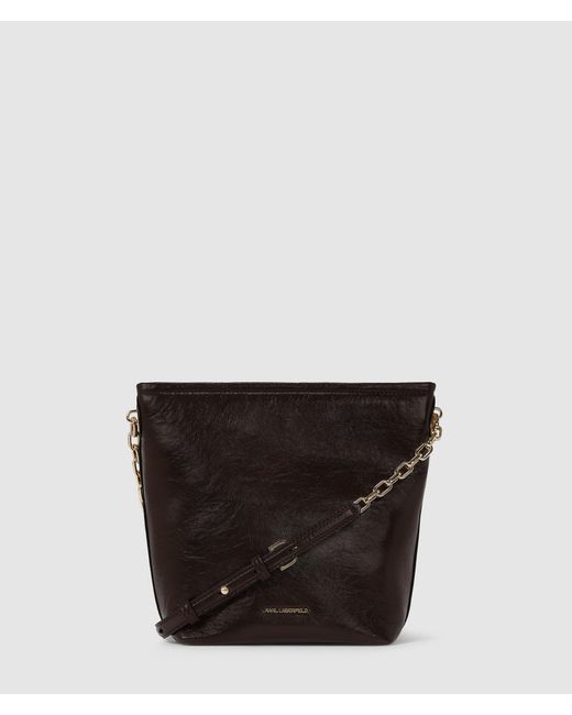 Karl Lagerfeld Black K/Autograph Small Glossy Bucket Bag
