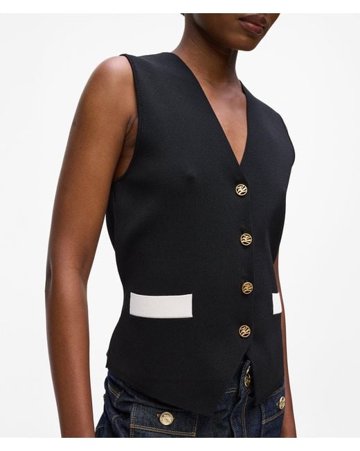 Karl Lagerfeld Black Karl Dna Waistcoat