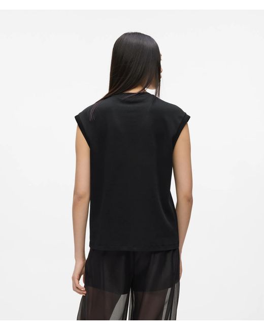 Karl Lagerfeld Black Signature Organza Tank Top