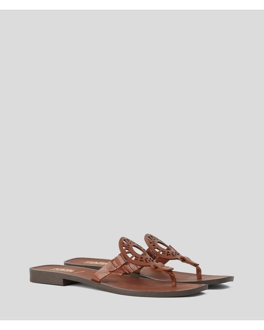 Karl Lagerfeld Brown Ring Logo Sandals