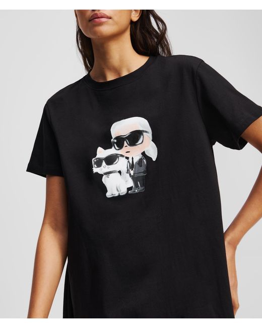 Karl Lagerfeld Black Ikon T-Shirt Pajama Dress
