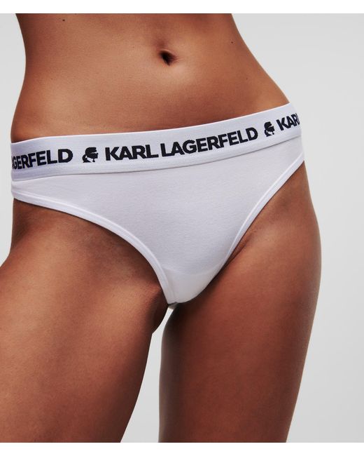 Karl Lagerfeld Metallic Logo Thong