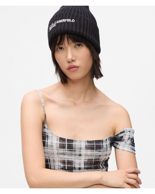 KL Jeans White Checked Mesh Maxi Dress