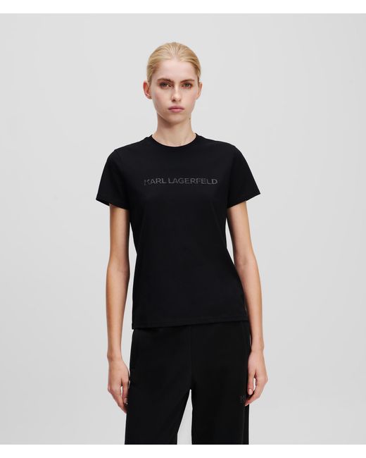 Karl Lagerfeld Black Glitter Karl Logo T-shirt