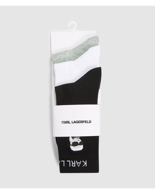 Karl Lagerfeld Metallic Ikon Socks – 3-Pack, Multicoloured