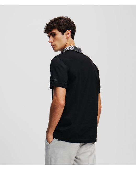 Karl Lagerfeld Black Polo Shirt for men