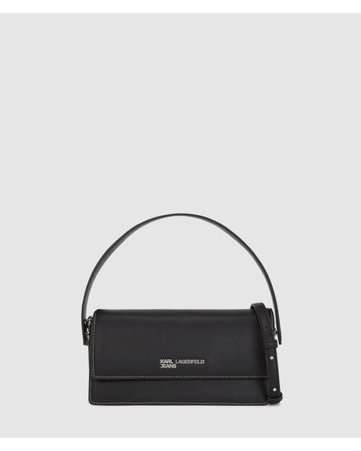 KL Jeans Black Metal Logo Top Handle Bag