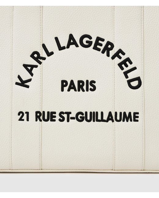 Karl Lagerfeld White Rue St-Guillaume Medium Tote Bag