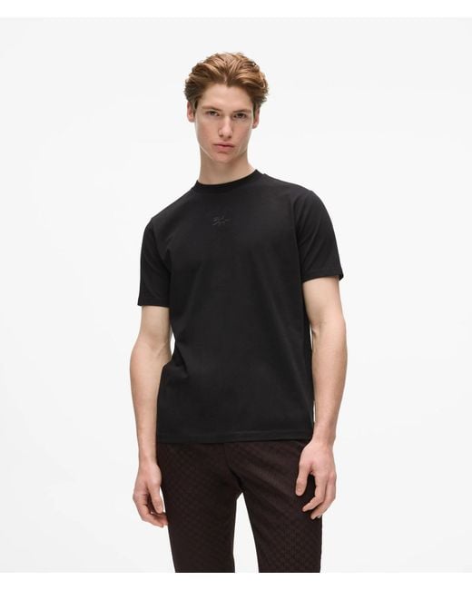 Karl Lagerfeld Black Crew Neck T-Shirt for men