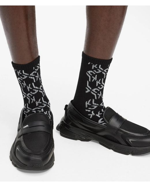 KL Jeans Black Monogram Socks for men
