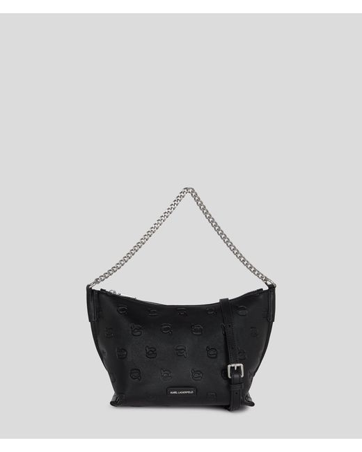 Karl Lagerfeld White Ikon Monogram Schultertasche, Frau, Größe