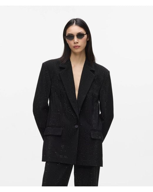 Karl Lagerfeld Black Rhinestone Tailored Blazer