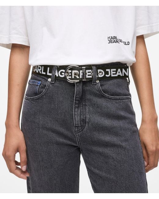 KL Jeans White Reversible Webbing Belt