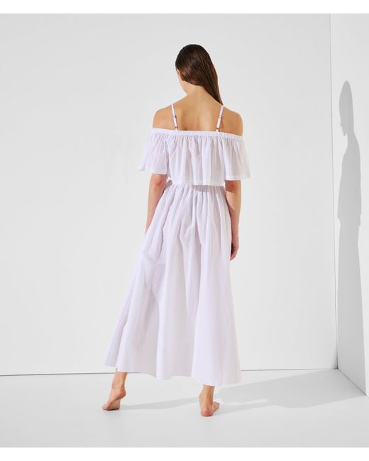 Karl Lagerfeld White K/Signature Beach Maxi Skirt