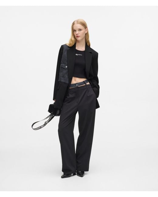 KL Jeans Black Denim Panel Blazer