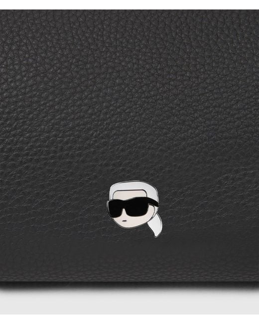 Karl Lagerfeld Black Ikon Pebble Vanity Case