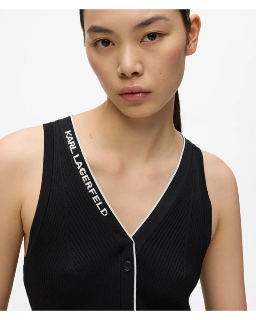 Karl Lagerfeld Blue Logo Knit Dress