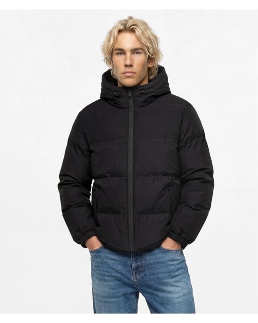 KL Jeans Black Logo Puffer Jacket for men
