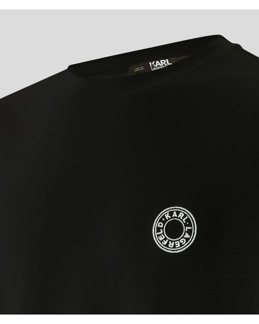 Karl Lagerfeld Black Small Circle Logo T-shirt for men