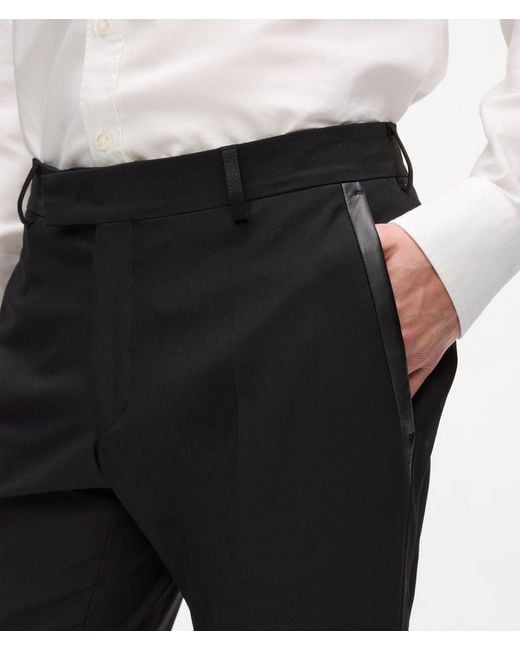 Karl Lagerfeld White Faux-Leather Detail Pants for men